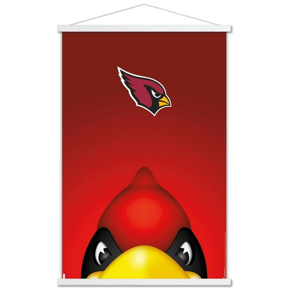 NFL Arizona Cardinals - S. Preston Mascot Big Red 20 Wall Poster with Wooden Magnetic Frame, 22.375" x 34"