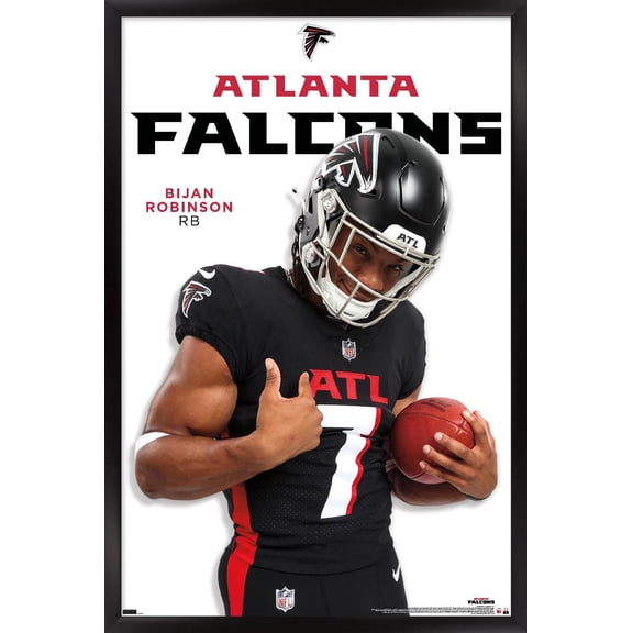 NFL Atlanta Falcons - Bijan Robinson Feature Series 24 Wall Poster, 22.375" x 34" Framed