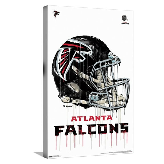 NFL Atlanta Falcons - Drip Helmet 20 Canvas Wall Poster, 14.725" x 22.375"