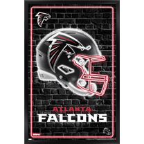 NFL Atlanta Falcons - Neon Helmet 23 Wall Poster, 22.375" x 34" Framed