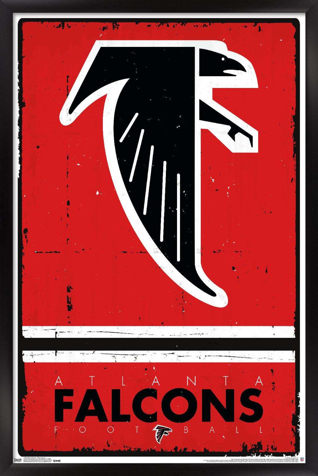 NFL Atlanta Falcons - Retro Logo 15 Wall Poster, 14.725" x 22.375", Framed