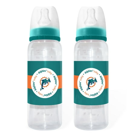 NFL Baby Fanatic Baby Bottle, 2pk, Miami Dolphins