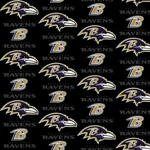 NFL Baltimore Ravens 58" 100% Cotton Sports Logo Craft Fabric By the Yard, Multi-color
