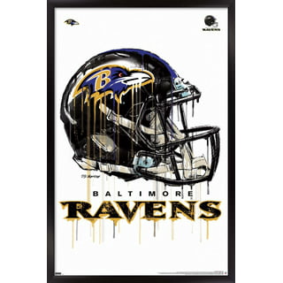 Baltimore Ravens Raven Cartoon Character with Football Die-Cut MAGNET 