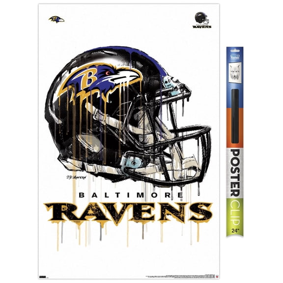 NFL Baltimore Ravens - Drip Helmet 20 Wall Poster, 22.375" x 34"