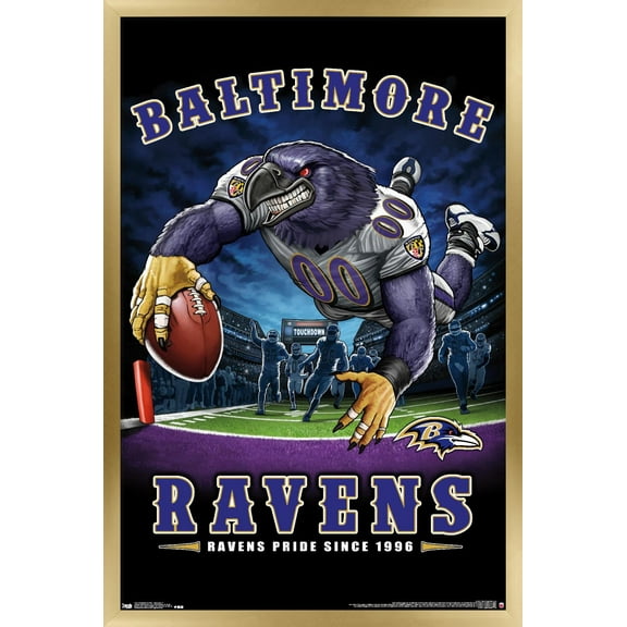 NFL Baltimore Ravens - End Zone 17 Wall Poster, 14.725" x 22.375", Framed
