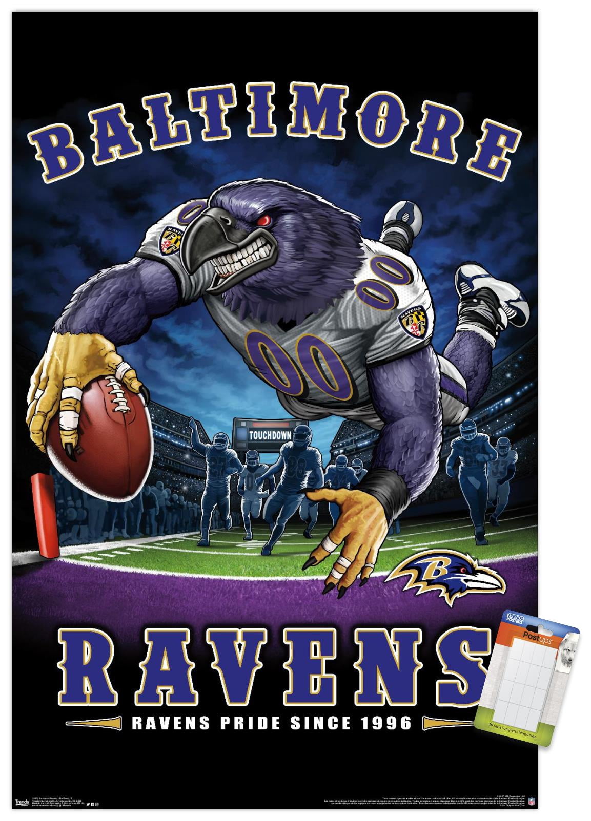NFL Baltimore Ravens - End Zone 17 Wall Poster, 14.725" x 22.375"