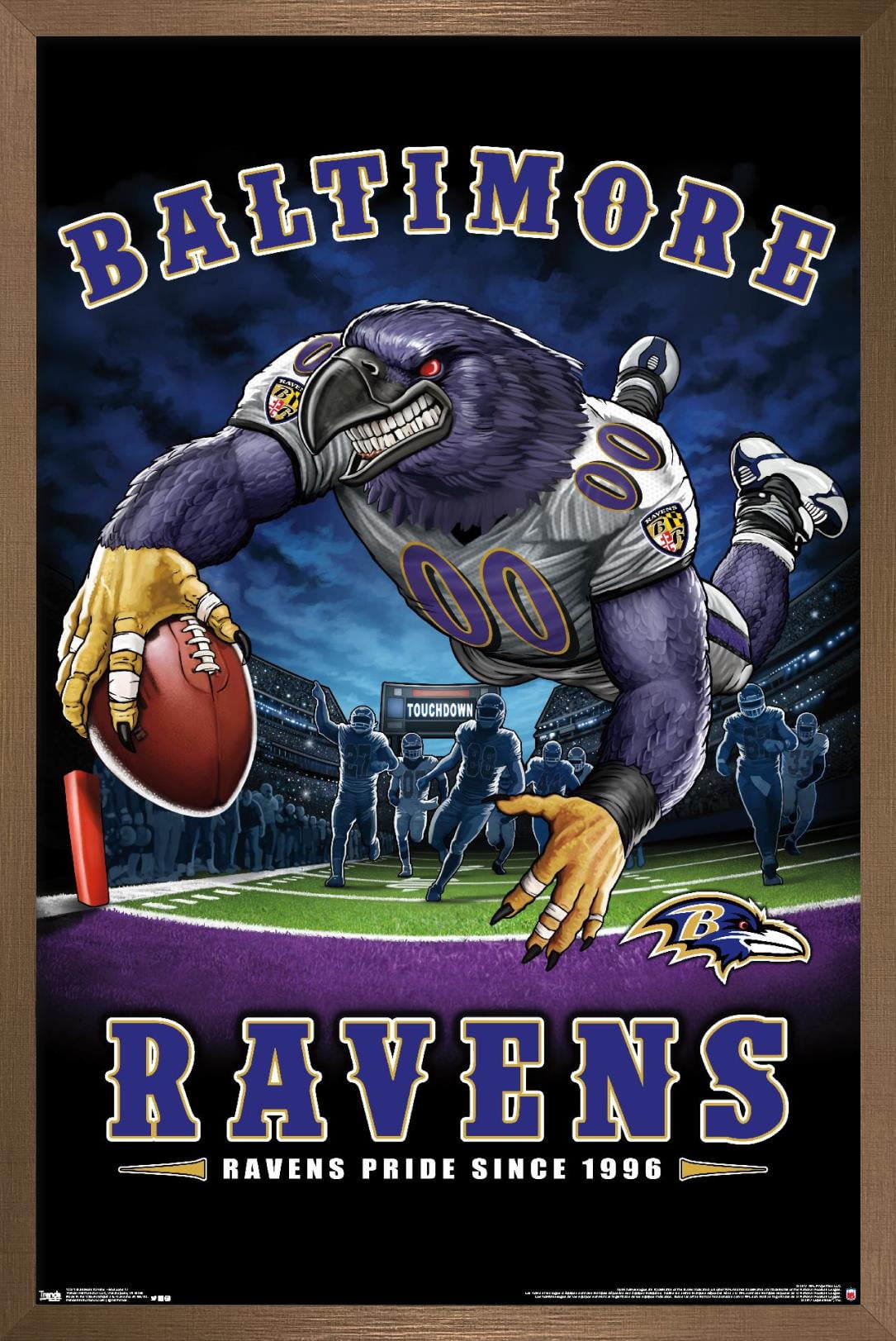 NFL Baltimore Ravens - End Zone 17 Wall Poster, 22.375" x 34", Framed