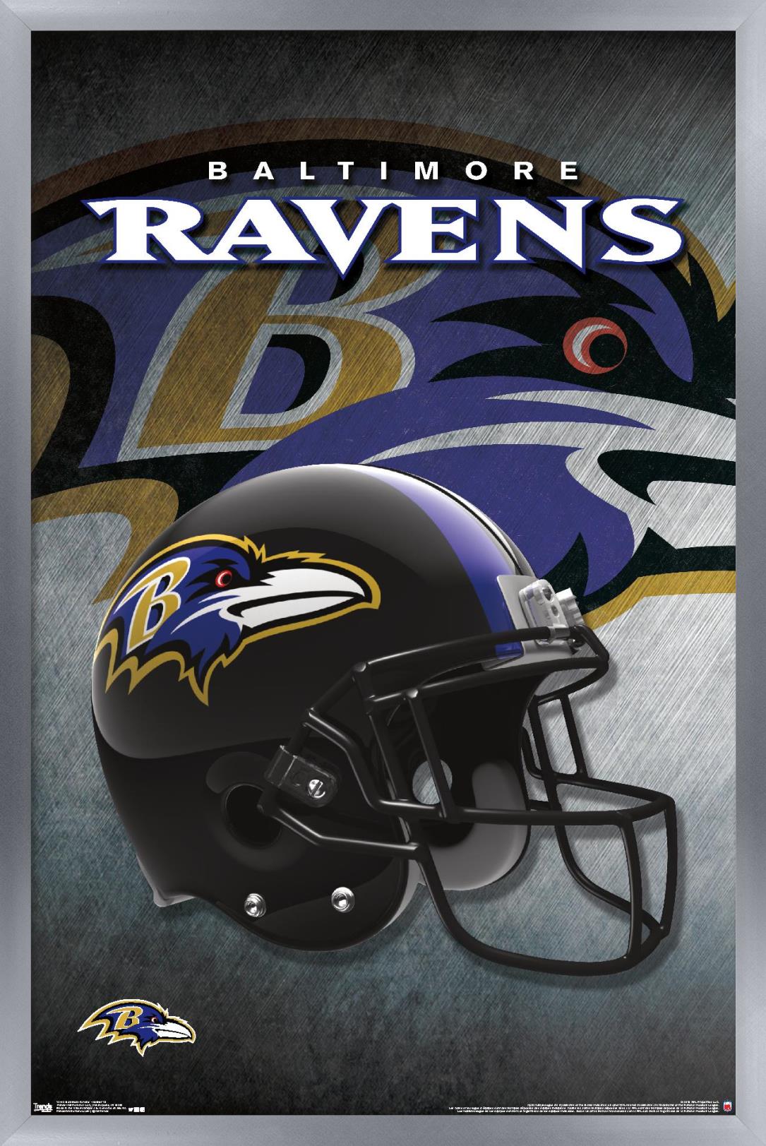 NFL Baltimore Ravens - Helmet 16 Wall Poster, 14.725" x 22.375", Framed