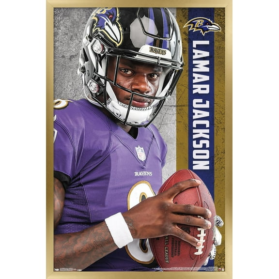 NFL Baltimore Ravens - Lamar Jackson 18 Wall Poster, 22.375" x 34", Framed