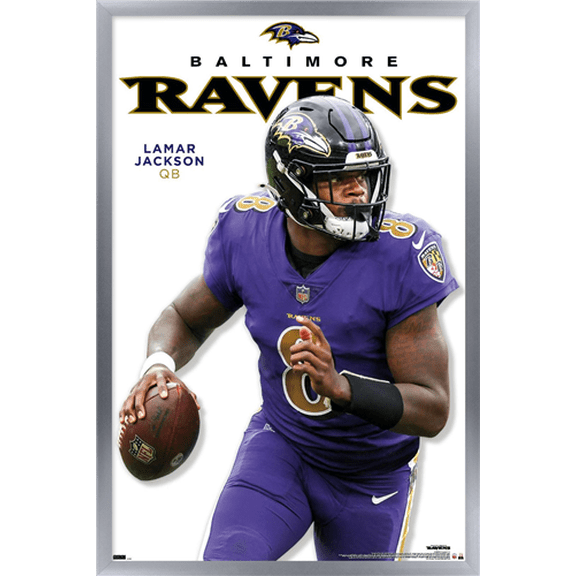 NFL Baltimore Ravens - Lamar Jackson Feature Series 23 Wall Poster, 14.725" x 22.375" Framed