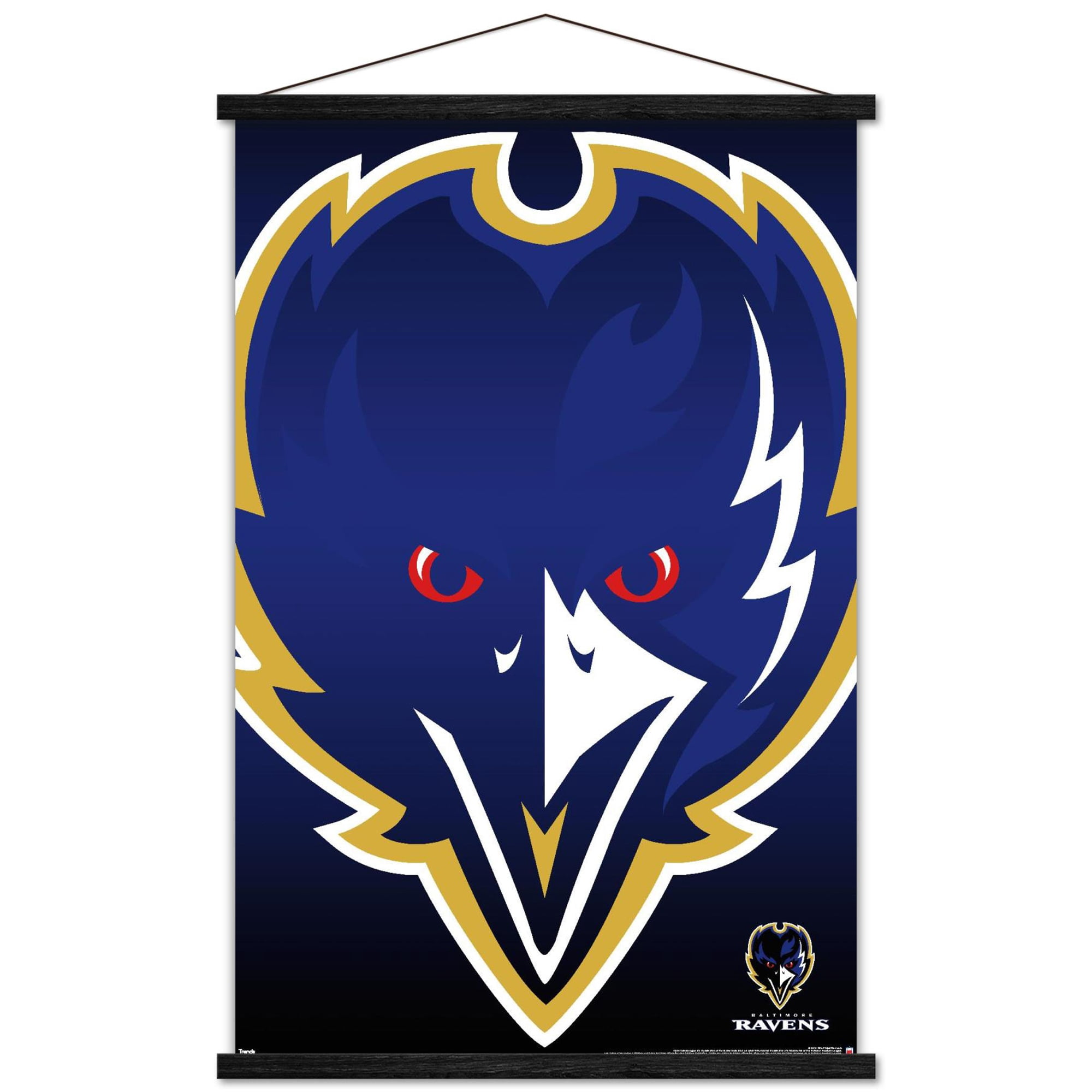 NFL Baltimore Ravens - Logo 14 Wall Poster with Wooden Magnetic Frame, 22.375" x 34"