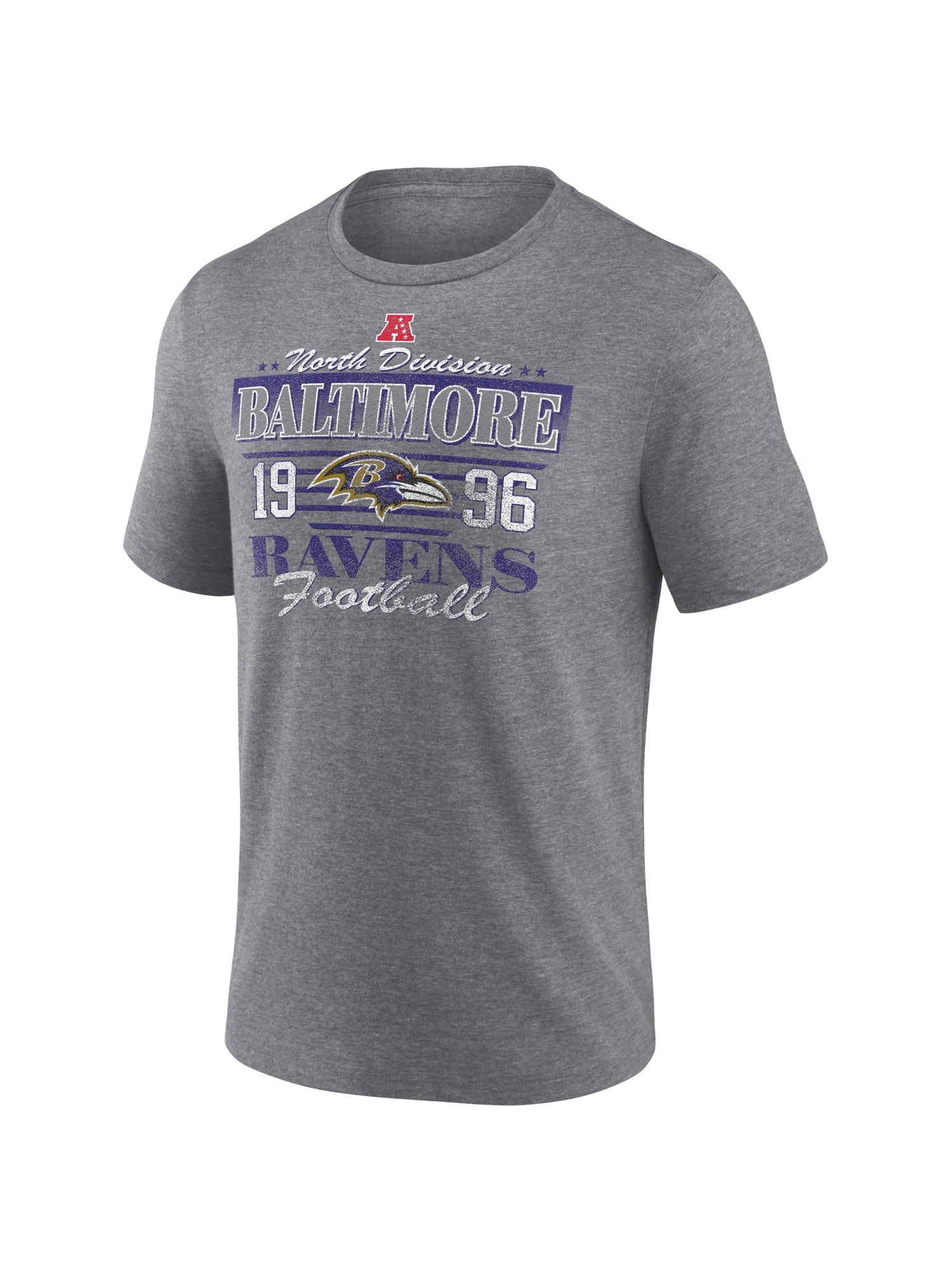 NFL Baltimore Ravens Men's Synthetic Gray Heather Short Sleeve T-Shirt