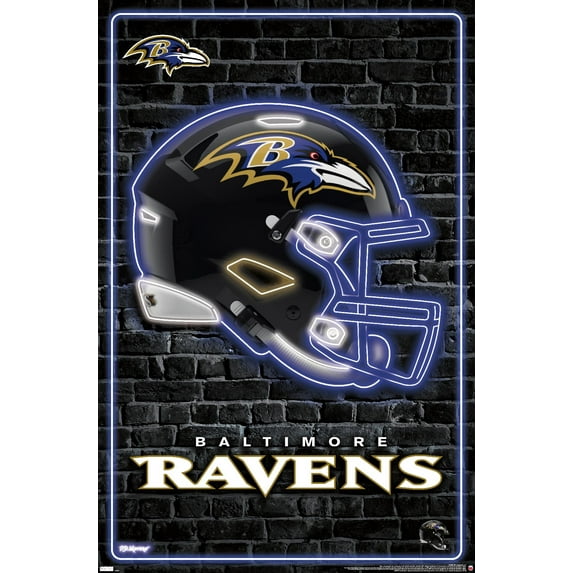 NFL Baltimore Ravens - Neon Helmet 23 Wall Poster, 22.375" x 34"