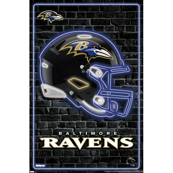 NFL Baltimore Ravens - Neon Helmet 23 Wall Poster, 22.375" x 34"