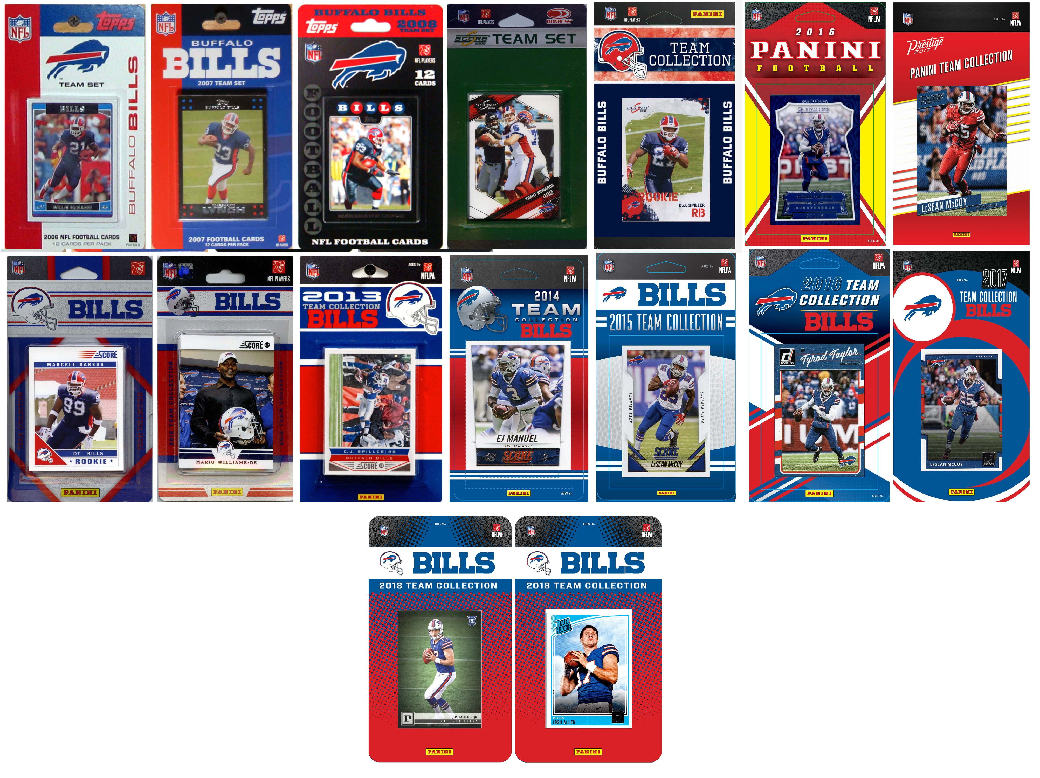 NFL Buffalo Bills 16 Different Licensed Trading Card Team Sets