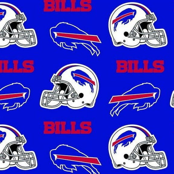 NFL Buffalo Bills 58" 100% Polyester Fleece Sports Logo Fabric By the Yard, Blue