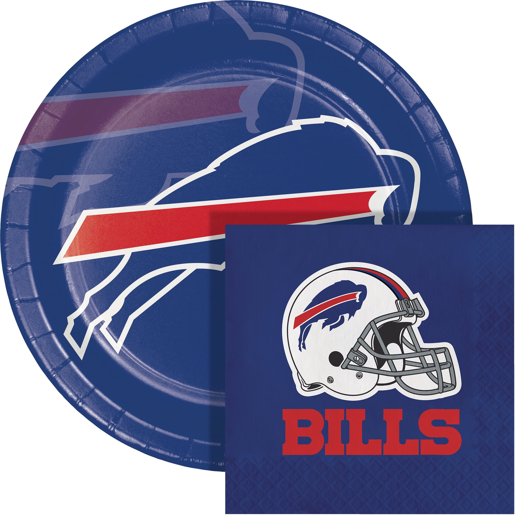 NFL Buffalo Bills 9' Paper Plate and 6.5' Napkin Party Kit 48 Count