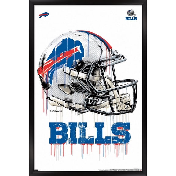 NFL Buffalo Bills - Drip Helmet 20 Wall Poster, 22.375" x 34", Framed