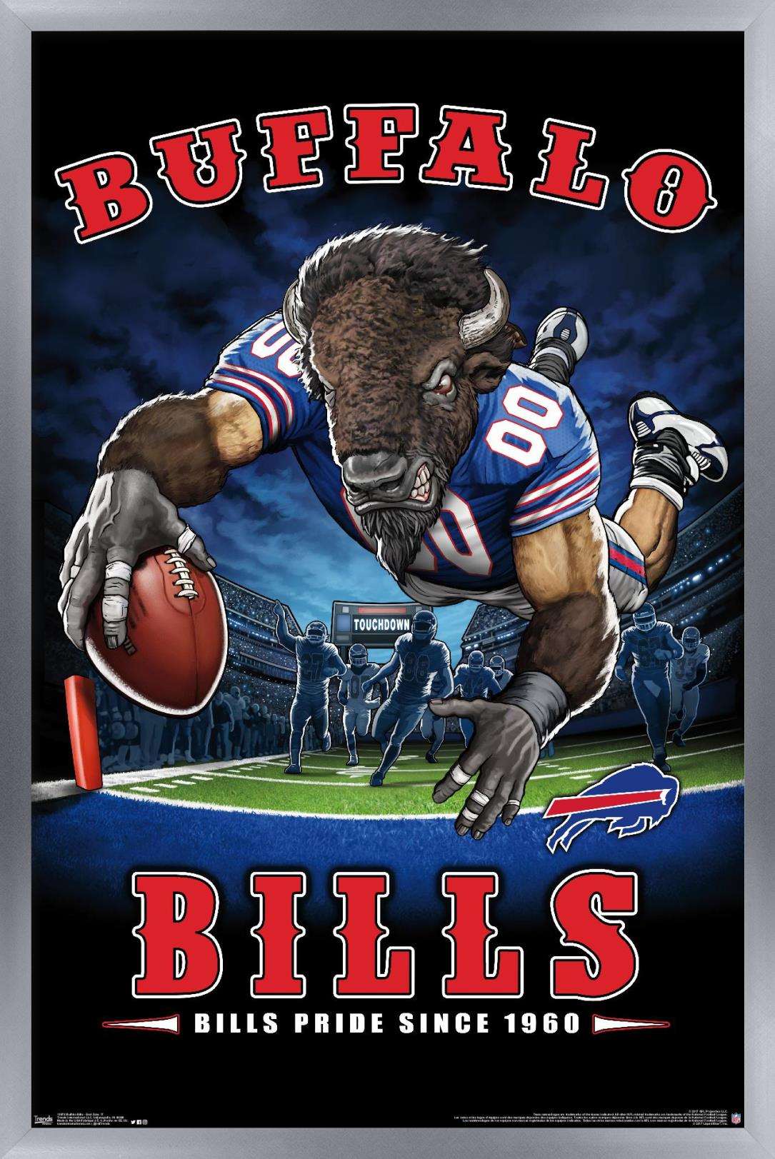 NFL Buffalo Bills - End Zone 17 Wall Poster, 14.725" x 22.375", Framed