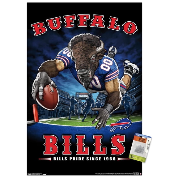 NFL Buffalo Bills - End Zone 17 Wall Poster with Push Pins, 22.375" x 34"