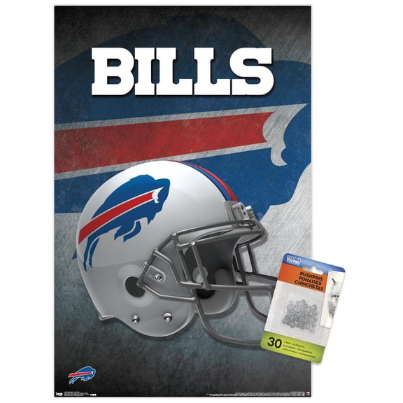 NFL Buffalo Bills - Helmet 16 Wall Poster with Push Pins, 14.725" x 22.375"