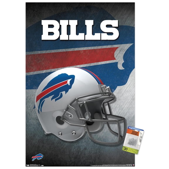 NFL Buffalo Bills - Helmet 16 Wall Poster with Push Pins, 22.375" x 34"