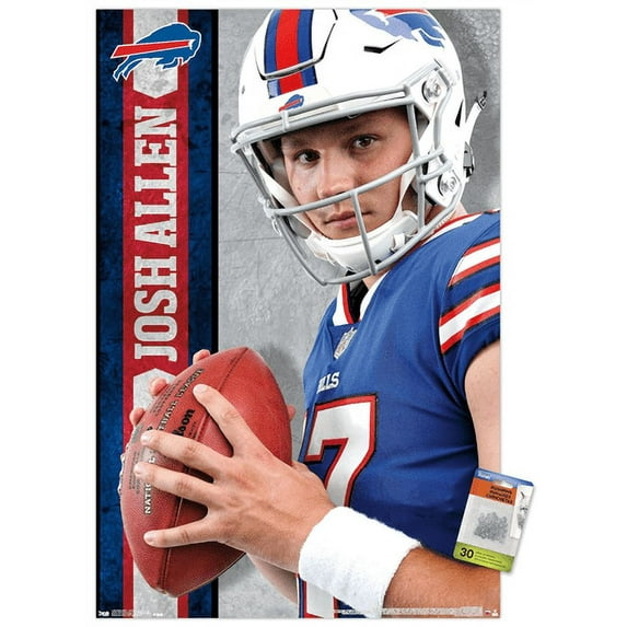 NFL Buffalo Bills - Josh Allen 18 Wall Poster with Push Pins, 22.375" x 34"
