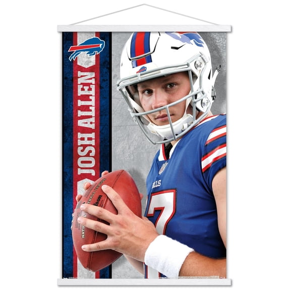 NFL Buffalo Bills - Josh Allen 18 Wall Poster with Wooden Magnetic Frame, 22.375" x 34"