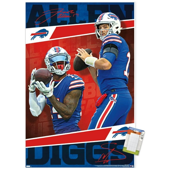 NFL Buffalo Bills - Josh Allen and Stefon Diggs 21 Wall Poster, 22.375" x 34"