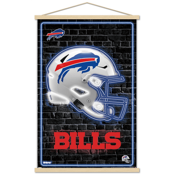 NFL Buffalo Bills - Neon Helmet 23 Wall Poster with Magnetic Frame, 22.375" x 34"