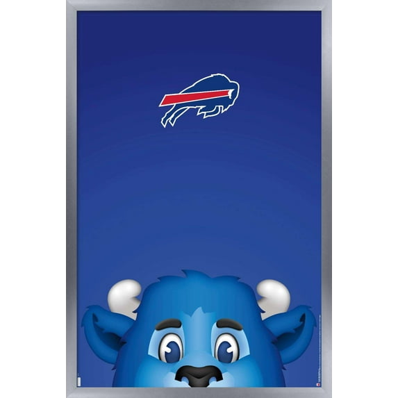 NFL Buffalo Bills - S. Preston Mascot Billy 20 Wall Poster, 22.375" x 34", Framed