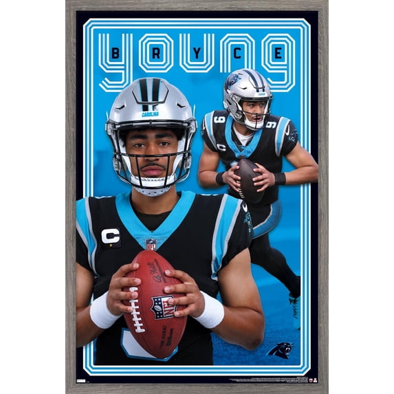 NFL Carolina Panthers - Bryce Young 24 Wall Poster, 22.375" x 34" Framed
