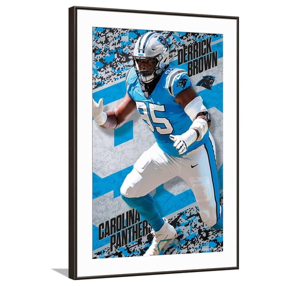 NFL Carolina Panthers - Derrick Brown 24 Canvas Wall Poster, 22.375" x 34"