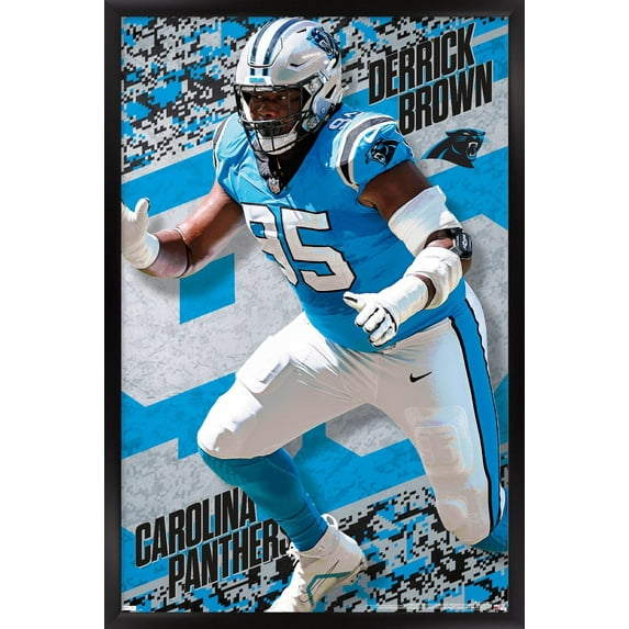 NFL Carolina Panthers - Derrick Brown 24 Wall Poster, 22.375" x 34" Framed