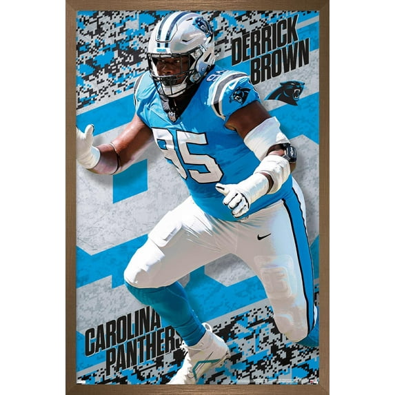NFL Carolina Panthers - Derrick Brown 24 Wall Poster, 22.375" x 34" Framed