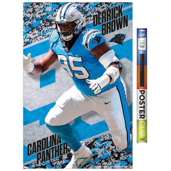 NFL Carolina Panthers - Derrick Brown 24 Wall Poster, 22.375" x 34"