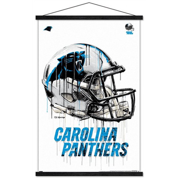NFL Carolina Panthers - Drip Helmet 20 Wall Poster with Magnetic Frame, 22.375" x 34"
