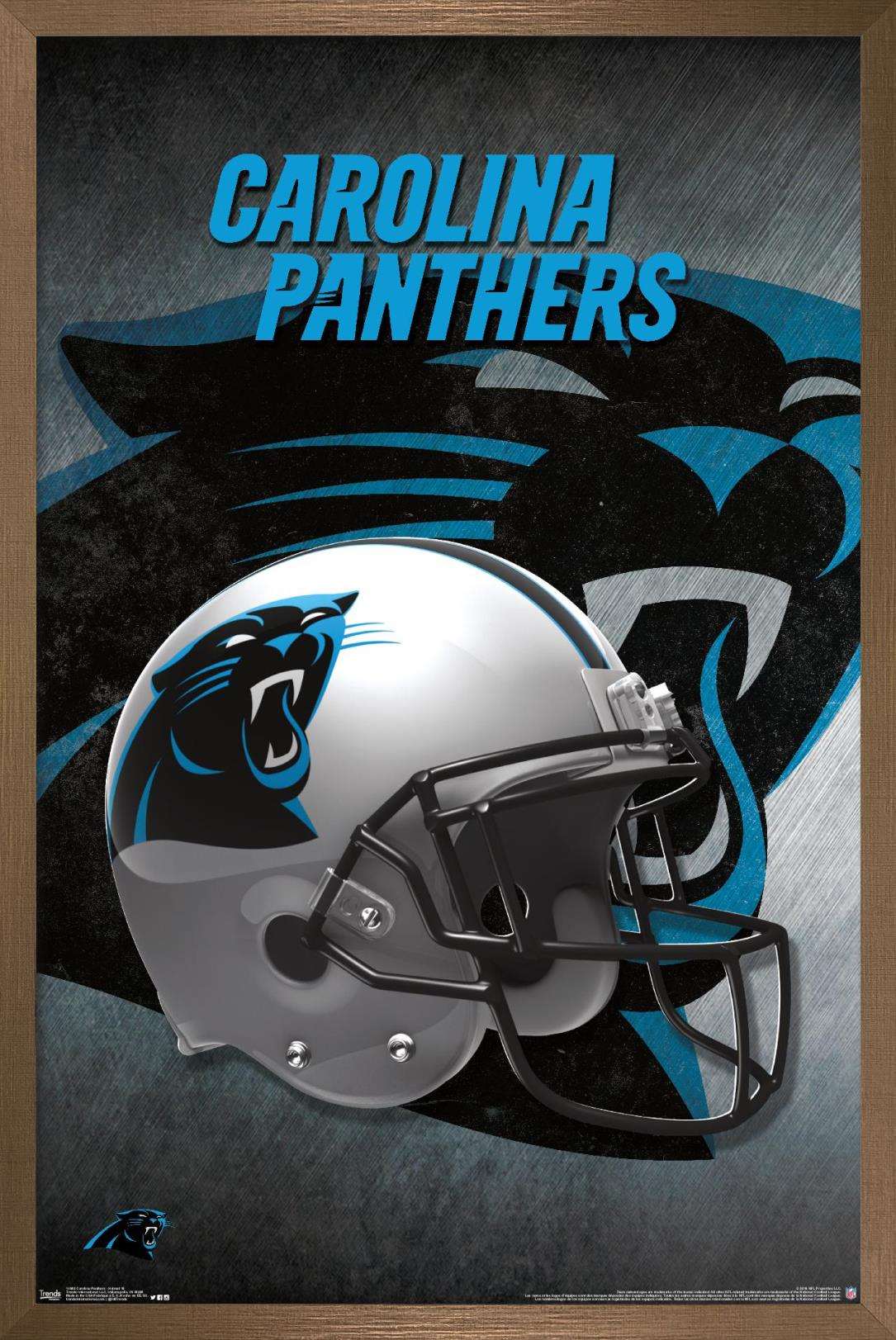 NFL Carolina Panthers - Helmet 16 Wall Poster, 14.725" x 22.375", Framed