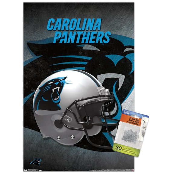 NFL Carolina Panthers - Helmet 16 Wall Poster with Push Pins, 14.725" x 22.375"