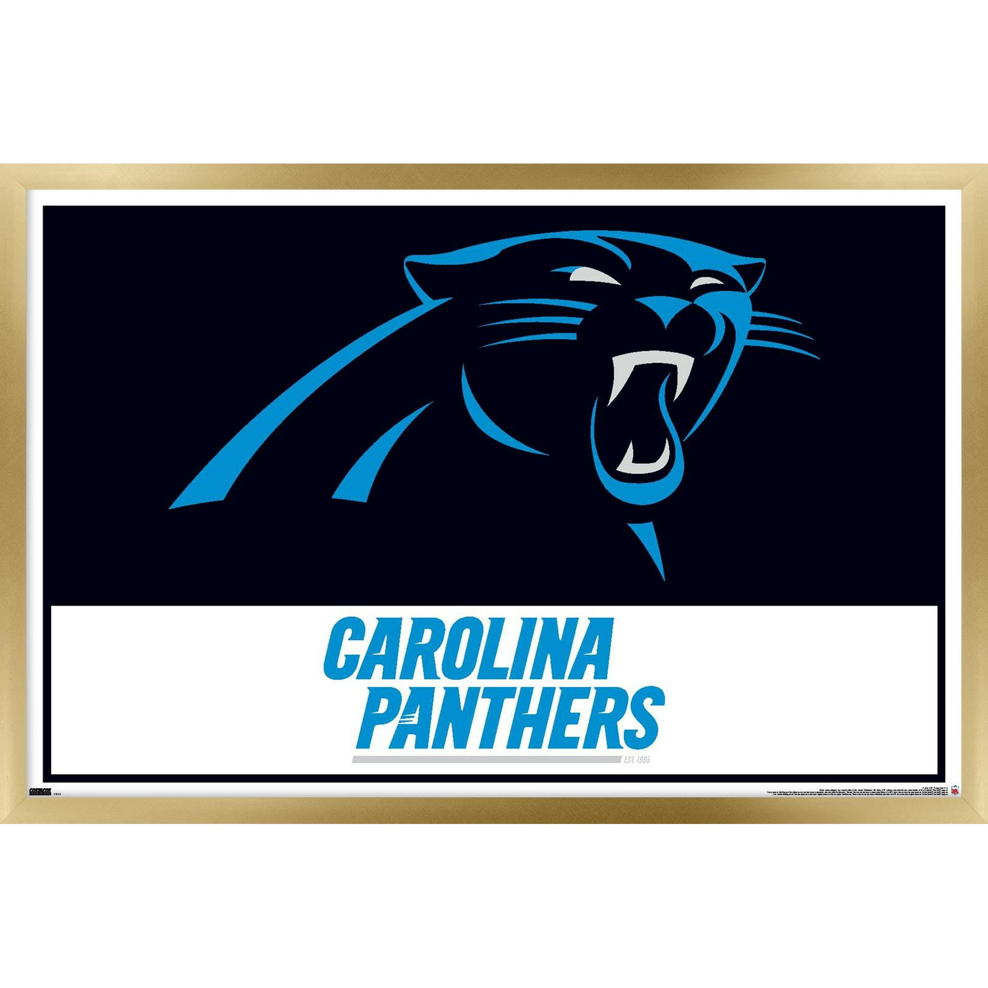NFL Carolina Panthers - Logo 21 Wall Poster, 22.375' x 34', Framed