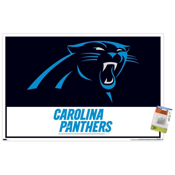 NFL Carolina Panthers - Logo 21 Wall Poster with Push Pins, 22.375" x 34"
