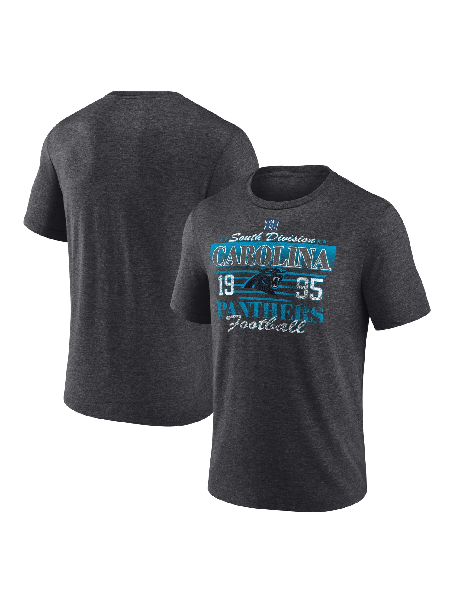NFL Carolina Panthers Men's Synthetic Charcoal Heather Short Sleeve T-Shirt