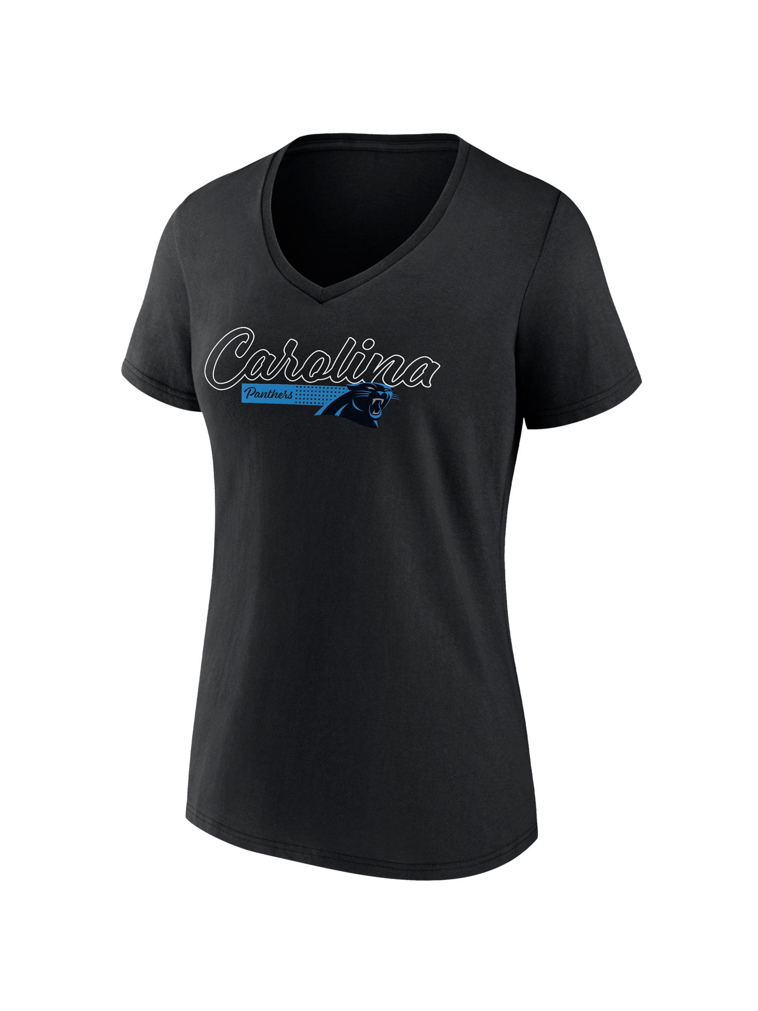 NFL Carolina Panthers Women's Cotton Black Short Sleeve T-Shirt