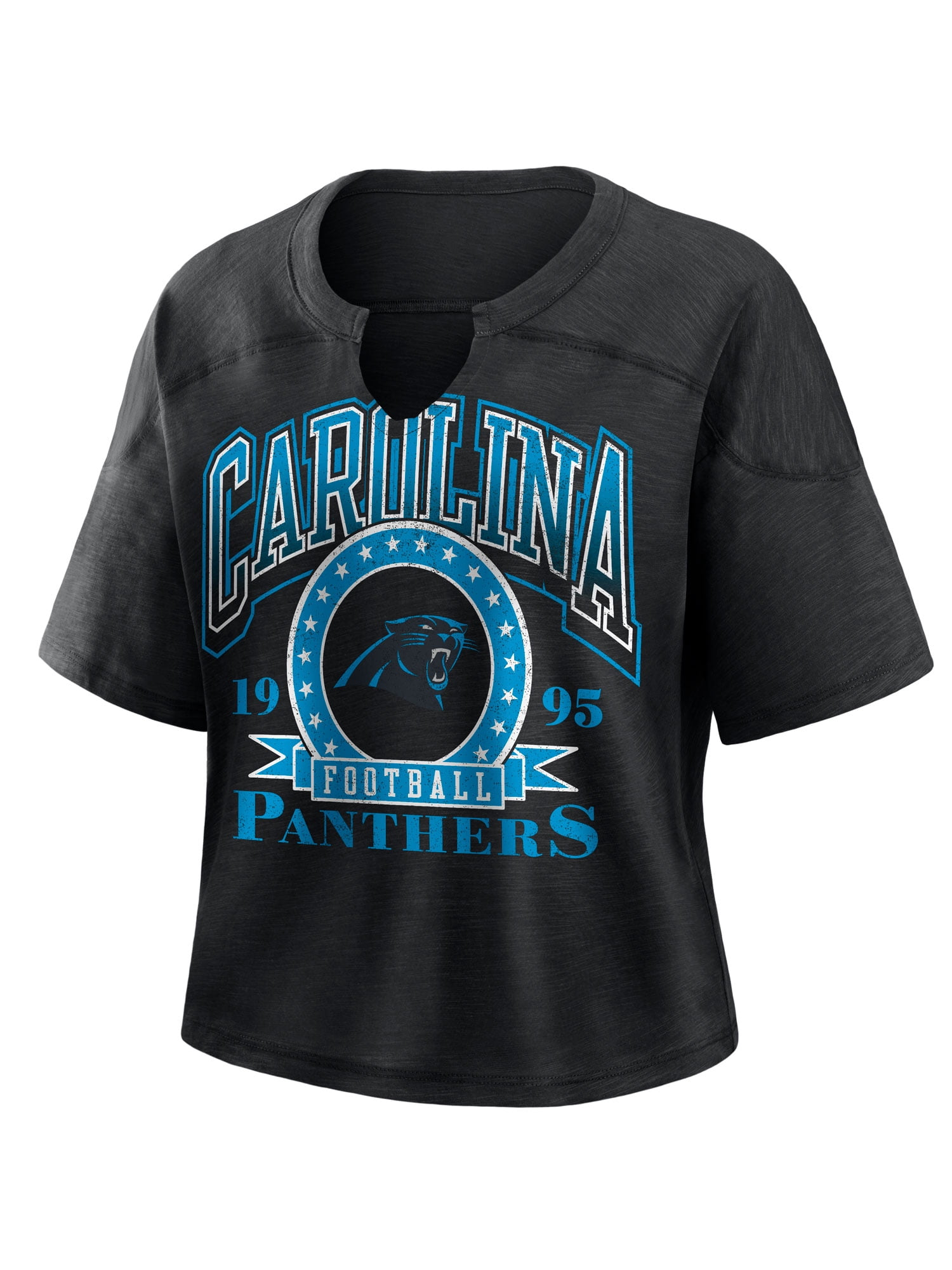 NFL Carolina Panthers Women's Cotton Black Short Sleeve T-Shirt