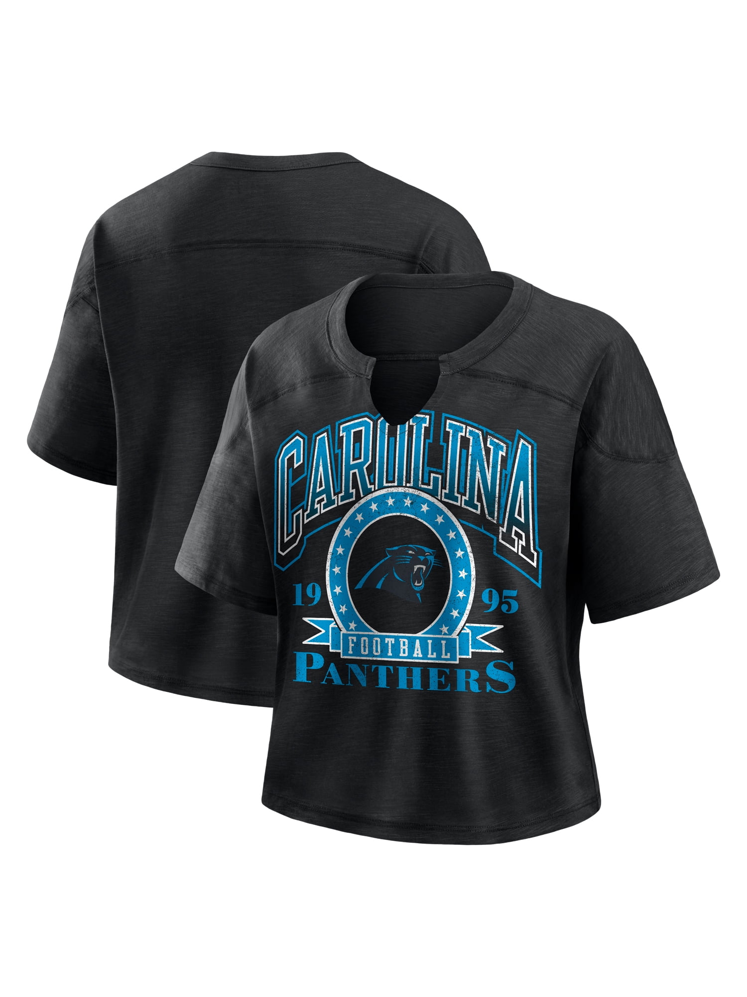NFL Carolina Panthers Women's Cotton Black Short Sleeve T-Shirt