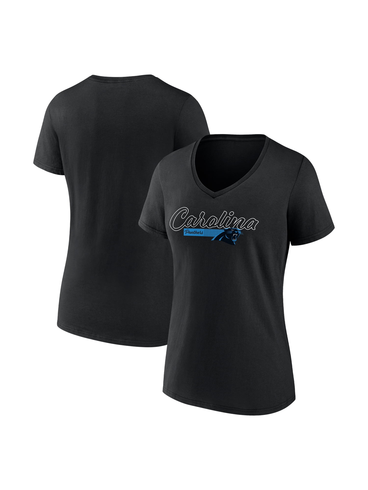 NFL Carolina Panthers Women's Cotton Black Short Sleeve T-Shirt