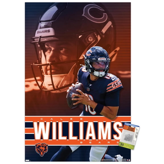 NFL Chicago Bears - Caleb Williams 24 Wall Poster with Push Pins, 22.375" x 34"