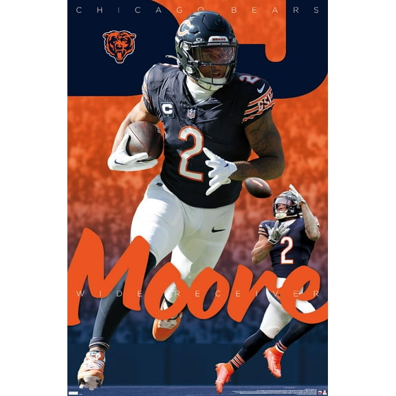 NFL Chicago Bears - D.J. Moore 24 Wall Poster, 22.375" x 34"