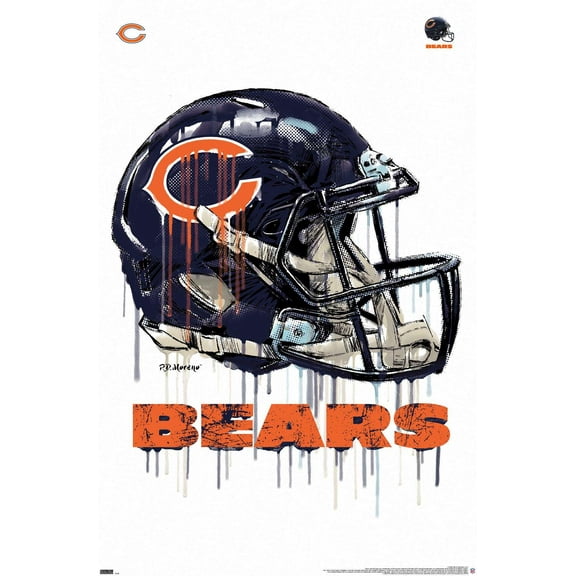 NFL Chicago Bears - Drip Helmet 20 Wall Poster, 22.375" x 34"